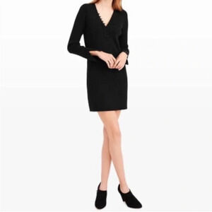 New Club Monaco Evangah Wool Henley Sweater Dress Button Black size Medium